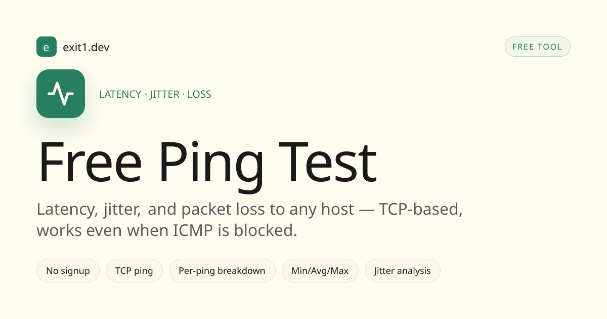 Online Ping Test — Check Latency, Packet Loss & Jitter Free