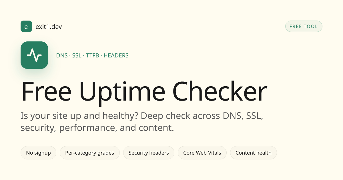 Free Website Uptime Checker — Check If Your Site Is Up & Healthy ...